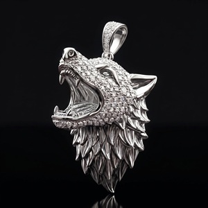 Colgante Hiphop Iced Out de Plata de Ley 925 con Moissanita VVS Personalizada, Colgante 3D con Rostro, Collares Finos - Product Image 1