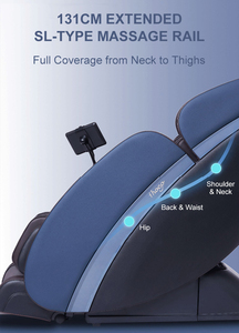 Fauteuil de massage 4D avec airbags pour genoux et mollets, points d'acupression, relaxation, rail SL de 131 cm, grattage profond des pieds et rouleau excentrique - Product Image 6