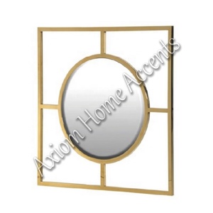 Espejo de pared con borde biselado moderno y elegante con marco de hierro antiguo de Axiom Home Accents para decoración de sala de estar u oficina - Product Image 5
