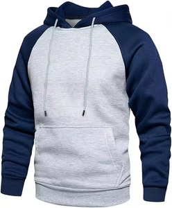 Sudadera con Capucha para Hombre, Manga Raglán, Gris Marino, Algodón, Felpa Francesa, Informal, para Otoño, con Bolsillo Delantero, Corte Regular - Product Image 5