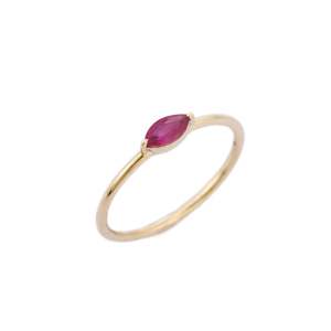 14K Yellow Gold Ruby Statement <b>Ring</b>-Natural Stone <b>Resizable</b> - Product Image 2