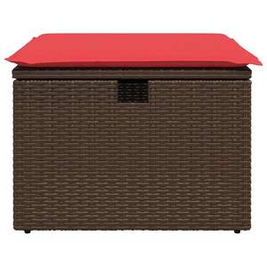 Taburete de Jardín de Poliratán Marrón 55 x 55 x 37 cm, Elegante Sofá de Jardín - Product Image 6