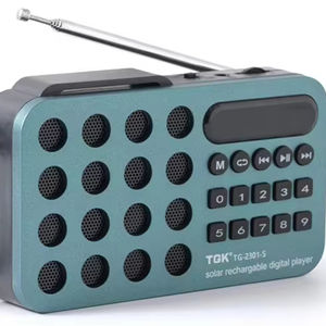 Radio portable en plastique à bande complète AM/FM avec écran LCD, haut-parleur intégré, chargement Type-C, batterie rechargeable 1200 mAh pour l'extérieur - Product Image 1