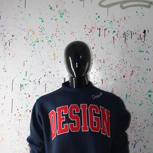 DESIGN BLUE Sweat-shirt à col montant 100% RED Broderie appliquée Sweat-shirt à col large URBAN PRODUCTIONS - Product Image 4