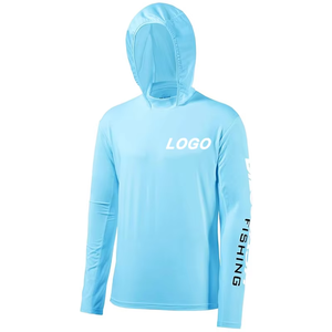 Camisa de pesca con capucha para hombre, de secado rápido, transpirable, de manga larga, con logo impreso por sublimación personalizado y gorra. - Product Image 5