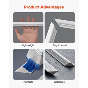 Kit di 3 Pannelli Leggeri per Rivestimento Murale, Facile Installazione, Impermeabili, Verniciabili, in Polistirene, Profilo Largo - Product Image 4