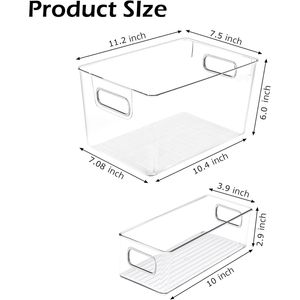 8 Pack Clear Plastic <b>Storage</b> Bins Pantry Organizers for Freezer Fridge & <b>Kitchen</b> Cabinets <b>Storage</b> B & <b>Boxes</b> - Product Image 5