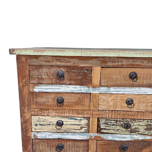 Rustic Multi Drawer Living Room Cabinet Reclaimed Wood <b>Storage</b> <b>Chest</b> Industrial Console Cabinet for Bedroom Home Bar - Product Image 4