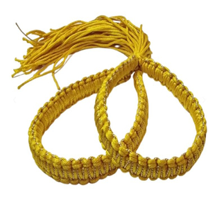 Cuerdas Trenzadas Amarillas, Cuerda Decorativa con Borlas para Accesorios de Ropa, Manualidades, Brazaletes de Muay Thai - Product Image 1