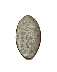 Porcelain Printed Plant Pattern Oval Serving <b>Tray</b> Reusable Dinnerware <b>Set</b> Dishwasher & Oven Safe - Product Image 2