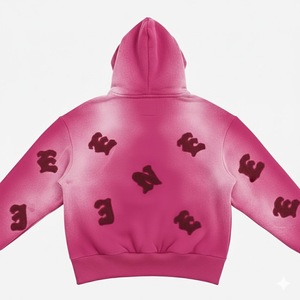 Sweat à capuche lourd pour homme OEM, vente en gros, broderie appliquée, coupe ample personnalisée - Product Image 2
