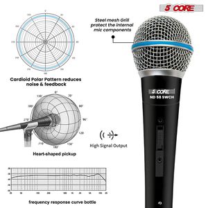 Microfono Dinamico Professionale per Karaoke, Palco e Studio - Microfono Cablato XLR - Product Image 2
