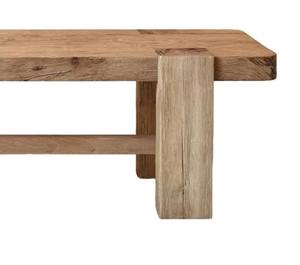 โต๊ะกาแฟไม้เนื้อแข็งสไตล์เรียบง่าย หน้าโต๊ะทรงสี่เหลี่ยมหนา โครงฐานรองรับแข็งแรง พร้อมผิวไม้ธรรมชาติ สำหรับห้องนั่งเล่น - Product Image 2