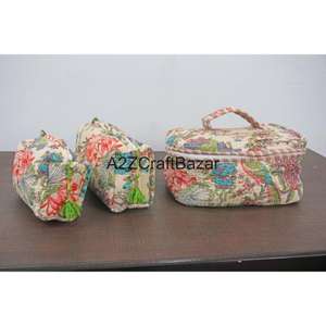 Nouvel Arrivage – Trousse de Toilette et de Maquillage en Coton Pur, Faite Main, Rayée, avec Fermeture Éclair, pour Voyage et Quiltage – Vente en Gros - Product Image 2