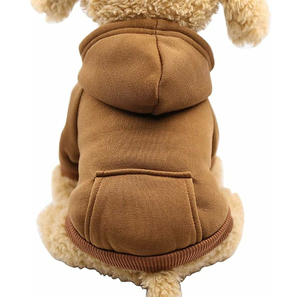 Sudadera con capucha para perro, corte regular, bloques de color, algodón tejido, ropa casual de invierno, ecológica, con bolsillo, unisex para mascotas - Product Image 4