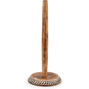 Modern Solid Walnut Wood Paper Towel <b>Holder</b> With Heavy Marble Base Handcrafted Kitchen Roll Stand For Home & Hotels Decor - Product Image 5