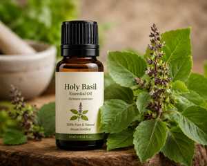 Aceite Esencial de Albahaca Sagrada 100% Puro y Natural, Destilado al Vapor, Aromaterapia, Cuidado de la Piel, Haryana, India, KDM ENTERPRISES - Product Image 4
