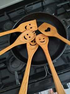 Handmade Rose <b>Gold</b> Plated Long Handle Eco-Friendly Wooden Cooking Utensils Set Durable Natural Wood Kitchen Tools Non <b>Spoon</b> - Product Image 5