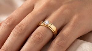 Anillo de Diamantes Solitario Clásico de 0.50 Ct en Oro de 14K con Banda Ancha, Piedra Central Brillante, Anillo de Compromiso Minimalista, Joyería Personalizada OEM ODM - Product Image 3