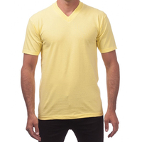 Kaos Pria V-Neck Polos 100% Katun Lembut Slim Fit Kasual untuk Musim Panas Wanita Kaos V-Neck Lengan Pendek Warna Pink Muda