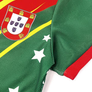 Ensemble de maillots de football pour enfants du Portugal, rouge, vert, jaune, étoiles, numéro 7, col rond, sans manches, respirant, séchage rapide, marque personnalisée, polyester - Product Image 5