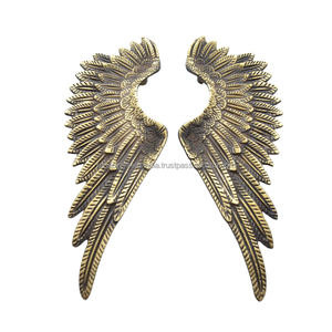 Par de manijas de puerta de ala de latón con acabado antiguo hecho a mano de calidad superior para todas las puertas del hogar, restaurante, oficina y hoteles - Product Image 2