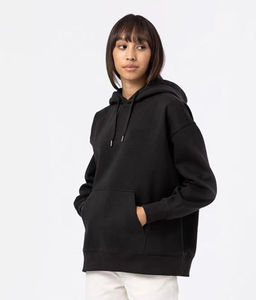 Sweat-shirt à capuche personnalisé pour femme, gris anthracite chiné, décontracté, à manches longues, avec poche kangourou, vente en gros - Product Image 3
