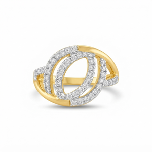 Anillo de plata con diamantes creados en laboratorio para mujer, banda alargada entrelazada con pavé brillante redondo, regalo para mujer, joyería fina - Product Image 4