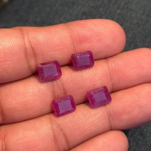 Natural <b>Ruby</b> Emerald Cut 8x10mm Loose Unheated Red Corundum Gemstone Indian Origin Octagon Shape Good Quality Wholesale Gem - Product Image 3