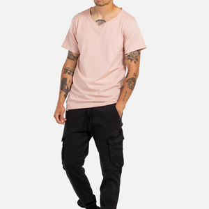 T-shirts décontractés pour hommes, col en V, style basique, en coton, respirants, pour l'été, t-shirts simples à col en V pour hommes - Product Image 2