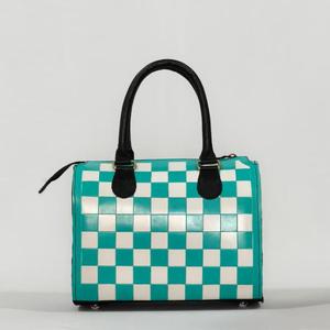 Bolsa de Viaje de Fin de Semana Mini Speedy Azul Cielo, 100% Cuero Genuino, Estilo Deportivo de Alta Calidad, con Grabado Floral Vintage - Product Image 2