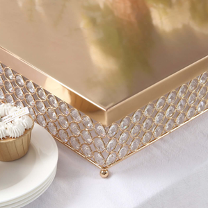 Base para Pastel de Metal Cuadrada con Diseño de Cristal al Mejor Precio - Product Image 4