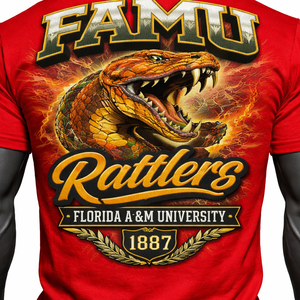 T-shirts personnalisés en gros avec logo FAMU pour hommes et femmes |   T-shirt confortable en coton style streetwear, chemise HBCU - Product Image 4