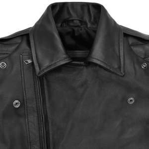 Chaqueta de Cuero Genuino de Piel de Oveja para Hombre, Cuello Alto, Logotipo Frontal, Impermeable, Transpirable, de Alta Calidad, Elegante y Clásica - Product Image 2