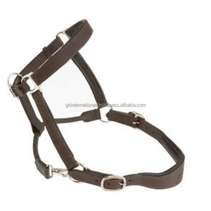 Double Layer Full Adjustable <b>Padded</b> Leather Horse Halter High Quality Horse Equestrian Racing Products Halter Horse - Product Image 1