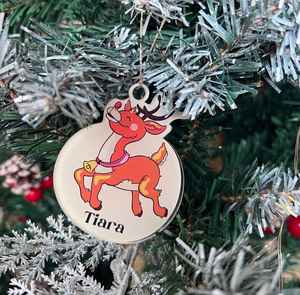 Adornos Navideños Personalizados Hechos a Mano en Acrílico con Nombre, Forma Circular, Irrompibles, Estilo Europeo - Product Image 2