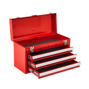 20.5-inch Portable Metal <b>Tool</b> <b>Box</b> with 3 Ball Bearing Slide Drawers <b>Small</b> <b>Tool</b> Chest Liners High-quality EVA - Product Image 6