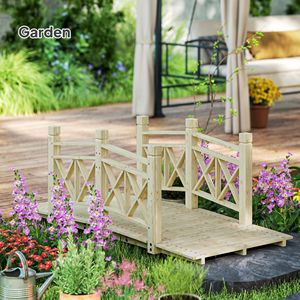 Ponte da Giardino in Legno Naturale da 1,5 m per Laghetti, Fiumi e Corsi d'Acqua nel Cortile, per Paesaggistica e Pavimentazione - Product Image 6