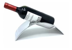Modern Metal Single Wine Bottle Holder Polished Finish Leaning <b>Shelf</b> for Home Decor <b>Desktop</b> Display - Product Image 5