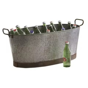 Superior Metal <b>Ice</b> Beverage Tub Stainless Steel Party <b>Cooler</b> Bucket Wine Beer Chiller Tub for Party Serving - Product Image 6