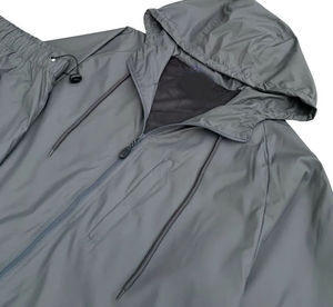 New Custom Winter Men's Hooded Windbreaker 2-Piece <b>Knitted</b> Tracksuits <b>Set</b> Breathable Cotton Spandex Bamboo Fiber Front Jogging - Product Image 5