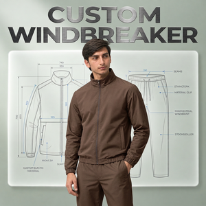 Ensemble veste coupe-vent et short personnalisé pour homme, en nylon léger, coupe-vent, vêtements de sport, entraînement, course à pied, vêtements urbains - Product Image 6