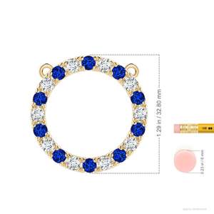 14K 18K <b>Solid</b> <b>Gold</b> Luxury Shiny <b>Pendant</b> Necklace IGI Certified Natural Blue Sapphire With Diamond Open Circle Eternity <b>Pendant</b> - Product Image 3