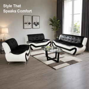 Juego de sofás modernos de 1, 2 y 3 plazas con sofá de dos plazas y sillón, piel sintética |   Muebles de Salón para Dormitorio, Apartamento y Hotel, Hogar - Product Image 3