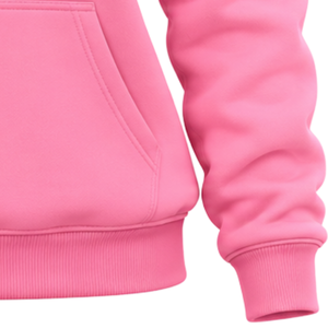 เสื้อฮู้ดสีชมพูสำหรับผู้หญิง สไตล์ลำลอง พิมพ์ลายตัวอักษร แขนยาว ใส่สบาย แรงบันดาลใจจากเสื้อสตรีทแบบนักศึกษา - Product Image 4