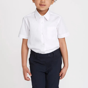 Chemises à manches courtes bleu clair pour filles Uniforme scolaire Chemise d'uniforme pour élèves du primaire avec poche - Product Image 6