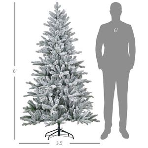 Albero di Natale Artificiale in PVC di Alta Qualità, 2,1 m, Effetto Neve, a Batteria, Realistico, Personalizzabile, Pieghevole per Uso Esterno - Product Image 3
