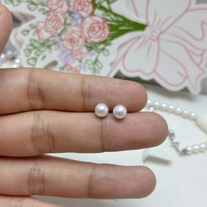 Zhuji High-End <b>Sensory</b> Freshwater Pearl Earrings 3-6mm Flawless Silver Needle Small <b>Light</b> Bulb Design Elegant Ear Hole Jewelry - Product Image 3