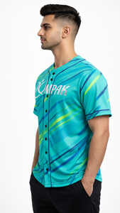 Maillot de baseball moderne à manches courtes, entièrement imprimé par sublimation, anti-humidité, coupe classique pour équipes, marques et mode urbaine - Product Image 3