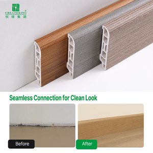 Battiscopa Industriale in WPC PVC da 60mm con Chiodi, <span class=keywords><strong>Adesivo</strong></span> per Pavimenti, Battiscopa Personalizzato per Cucina - Product Image 2